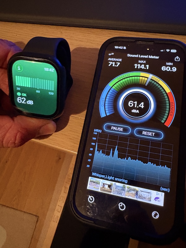 Kuipers K1 im Test: Das ideale Laufband fürs Home-Office? 17 K1 Kuipers Lautstärke Dezibel