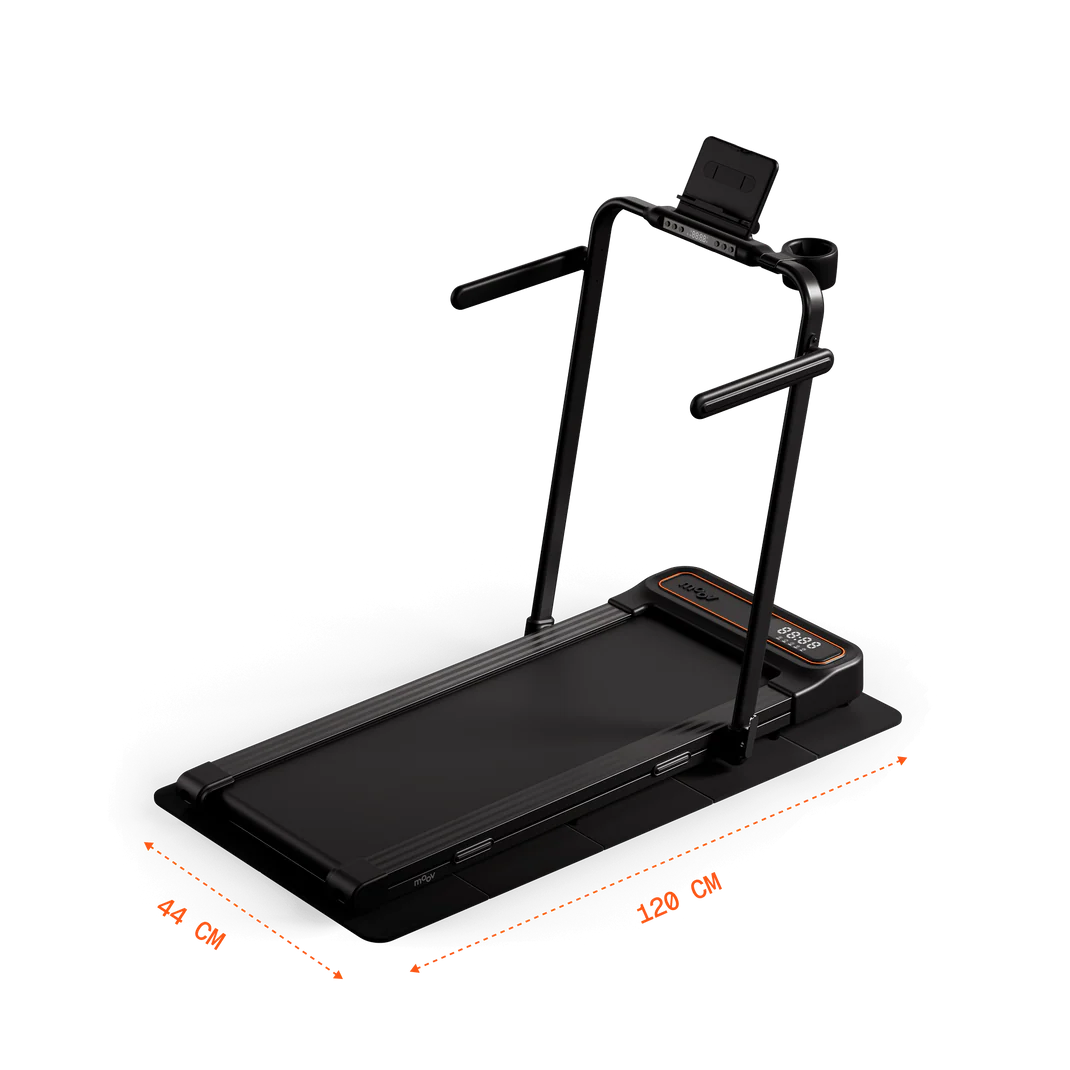 Walking Pad mit Steigung & kompaktes Laufband fürs Homeoffice: die Moov-Serie im Vergleich mit vier getesteten Geräten 3 Moov Run kompaktes Laufband mit 120x44 cm Lauffläche