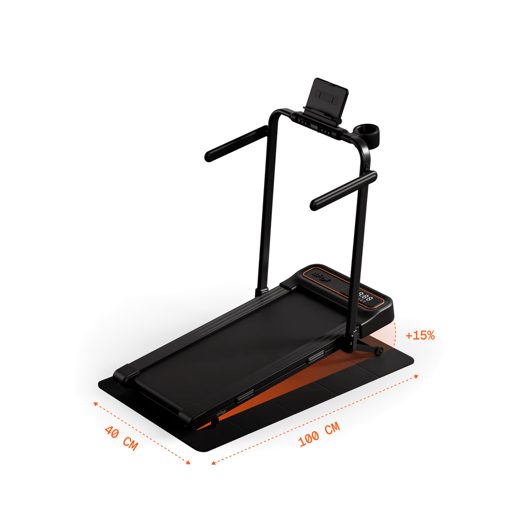 Walking Pad mit Steigung & kompaktes Laufband fürs Homeoffice: die Moov-Serie im Vergleich mit vier getesteten Geräten 2 Moov Walk Plus Walking Pad mit automatischer Steigung bis 15 Prozent